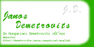 janos demetrovits business card